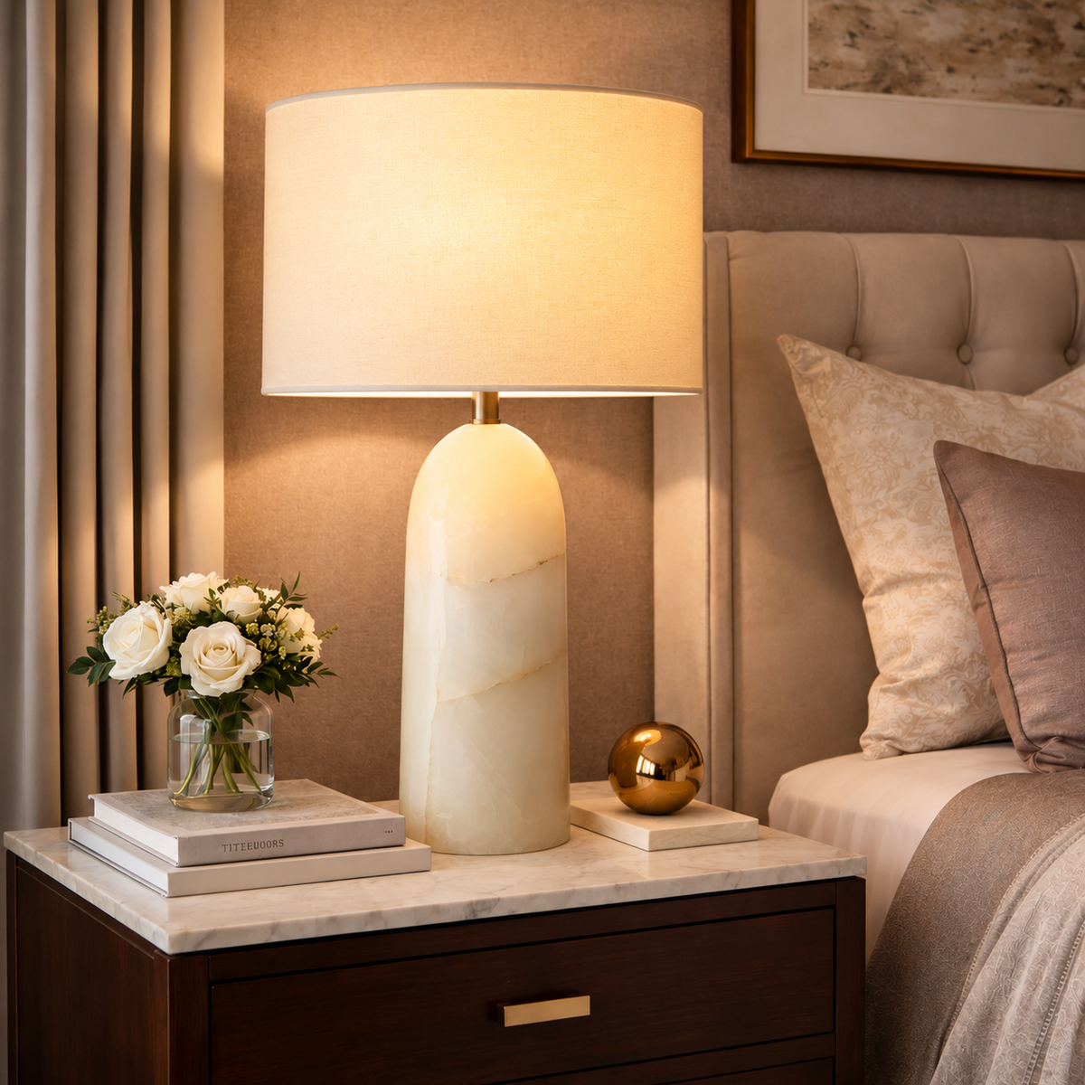 Sarezzoe Stone Tapered Table Lamp