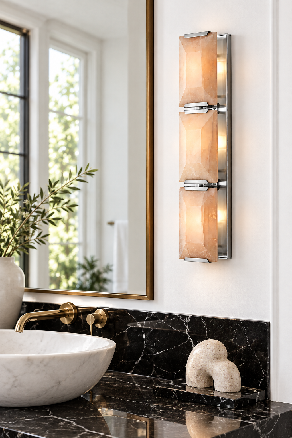 Hadilor Calcite Triple Sconce