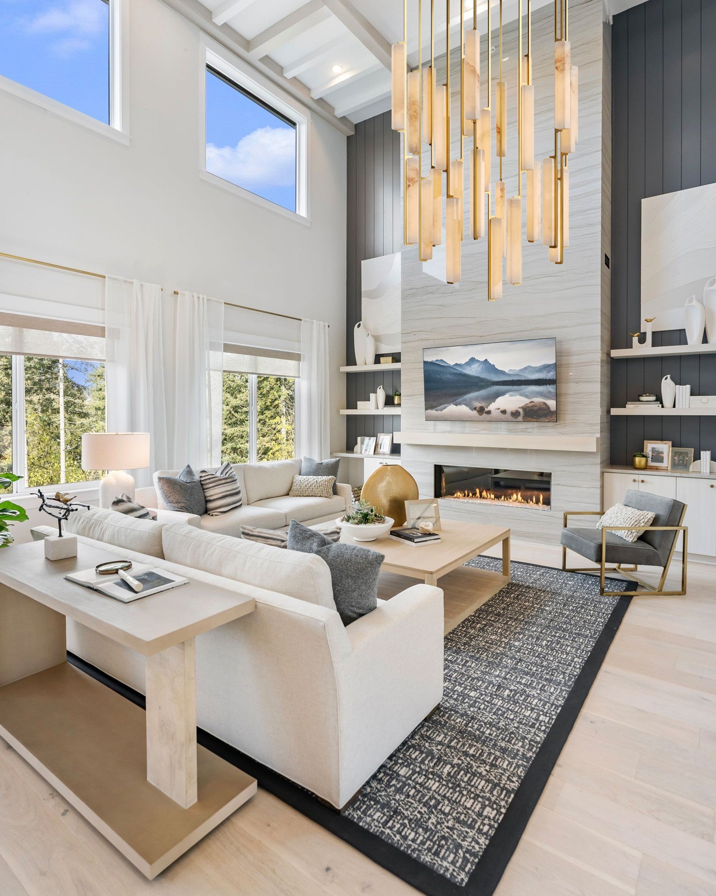 BUDUBON ALABASTER ROUND CHANDELIER 56"