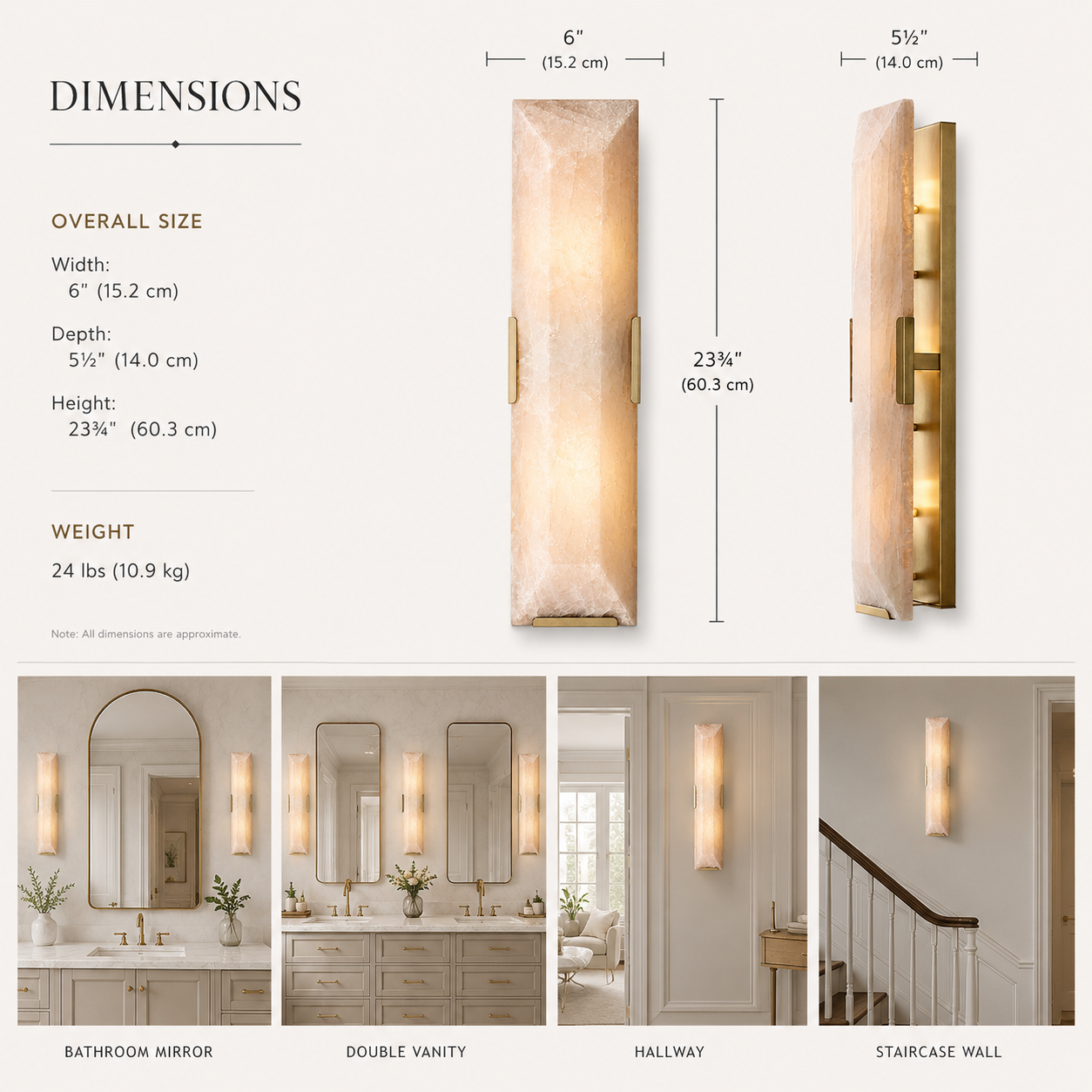 Marlow Calcite Linear Sconce