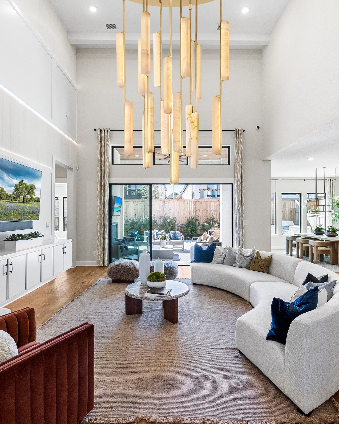 Budubon Alabaster Round Chandelier