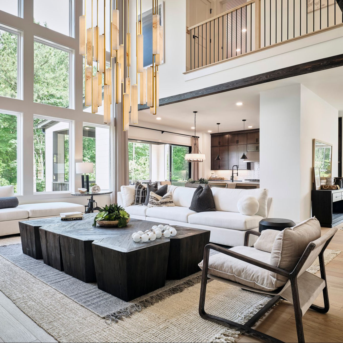 BUDUBON ALABASTER ROUND CHANDELIER 56"