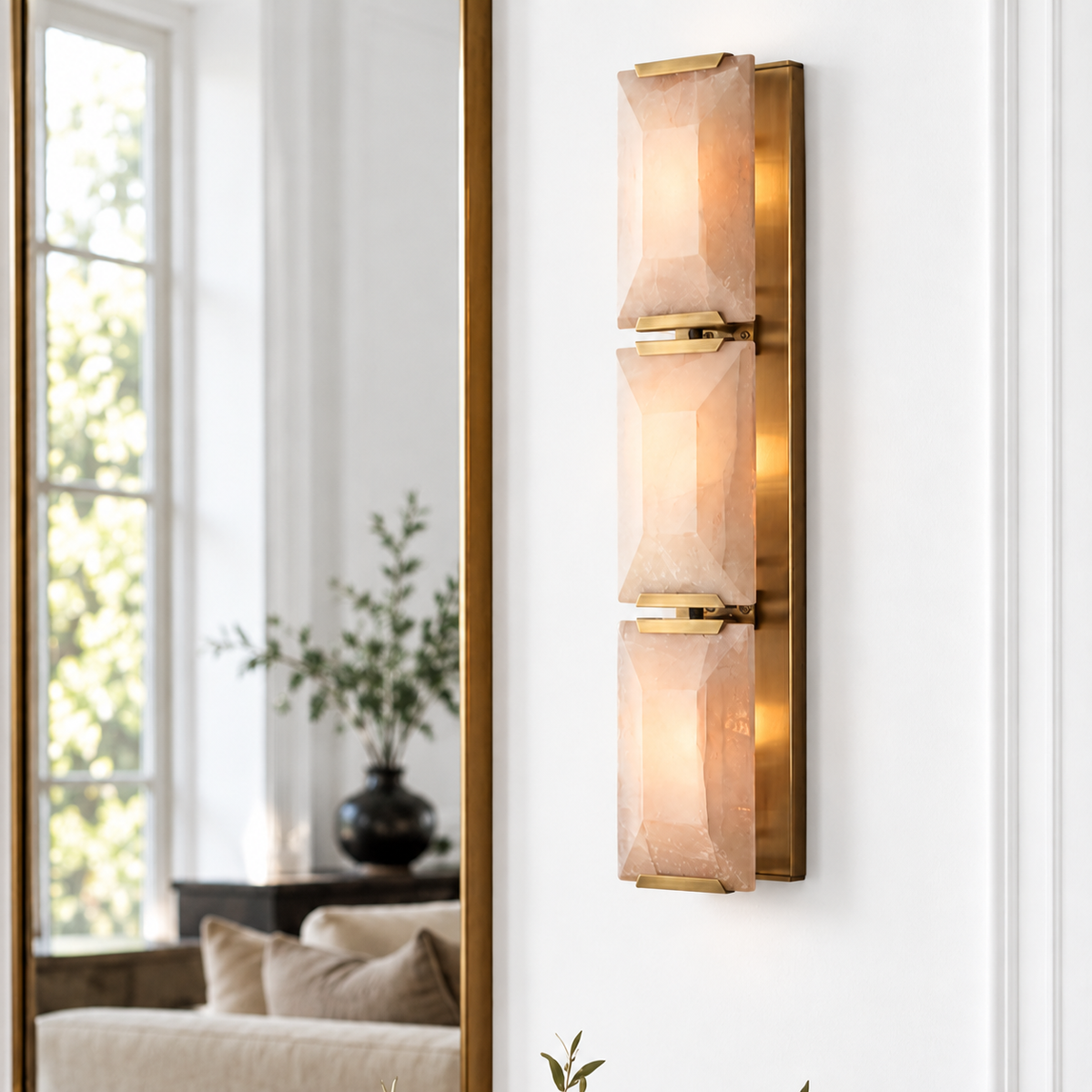 Hadilor Calcite Triple Sconce