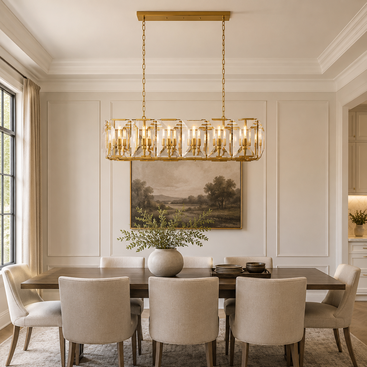 Marlow Crystal Rectangular Chandelier