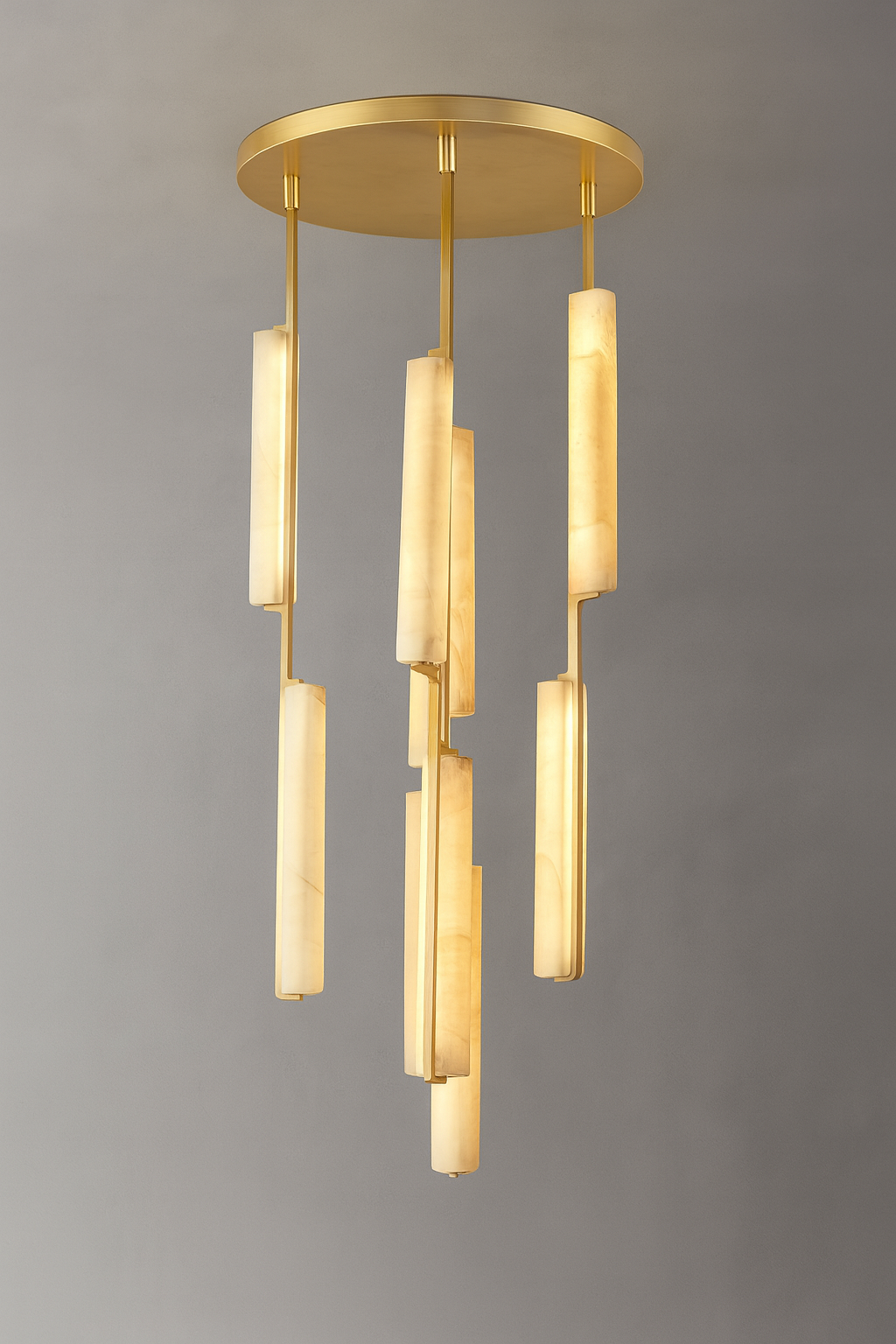 BUDUBON ALABASTER ROUND CHANDELIER 24"