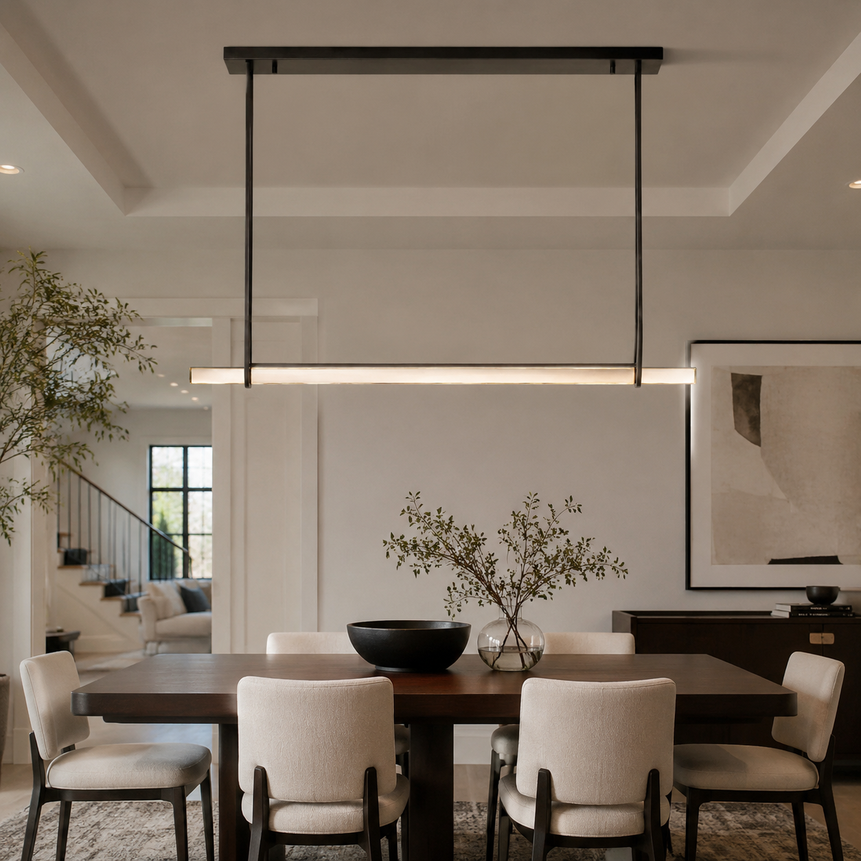 Budubon Crystal Single Bar Linear Chandelier