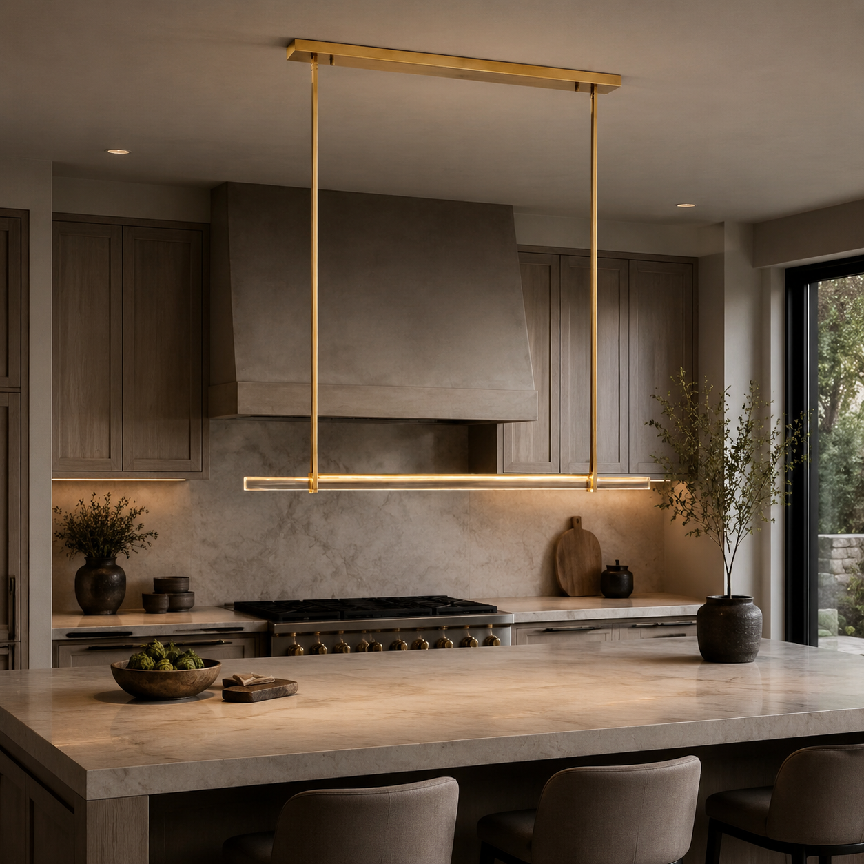 Budubon Crystal Single Bar Linear Chandelier