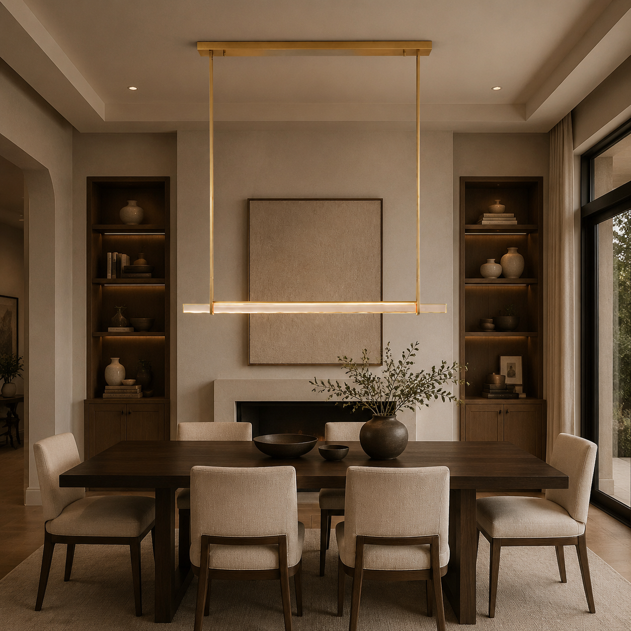 Budubon Crystal Single Bar Linear Chandelier