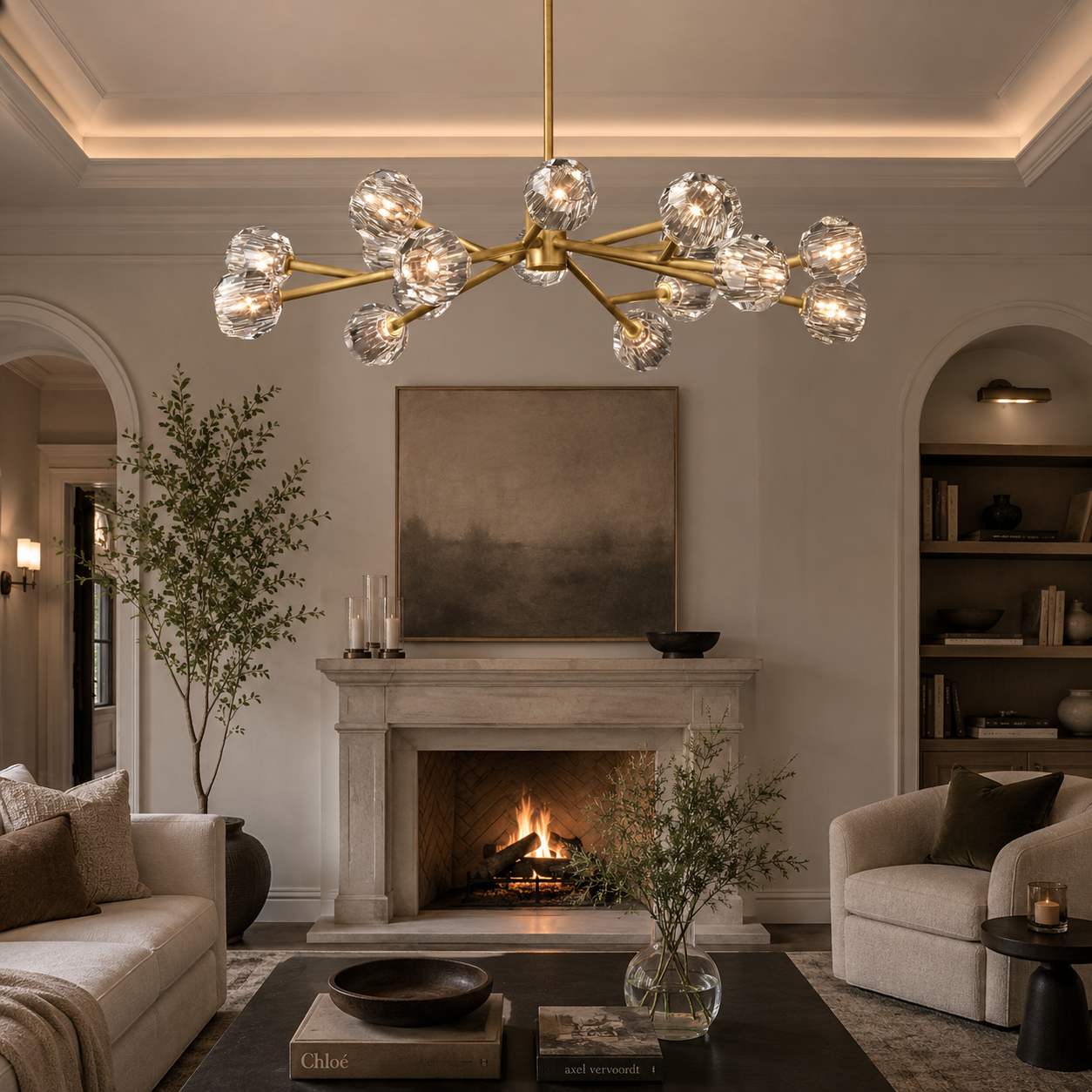 Boule Do Cristal Clear Glass Round Chandelier
