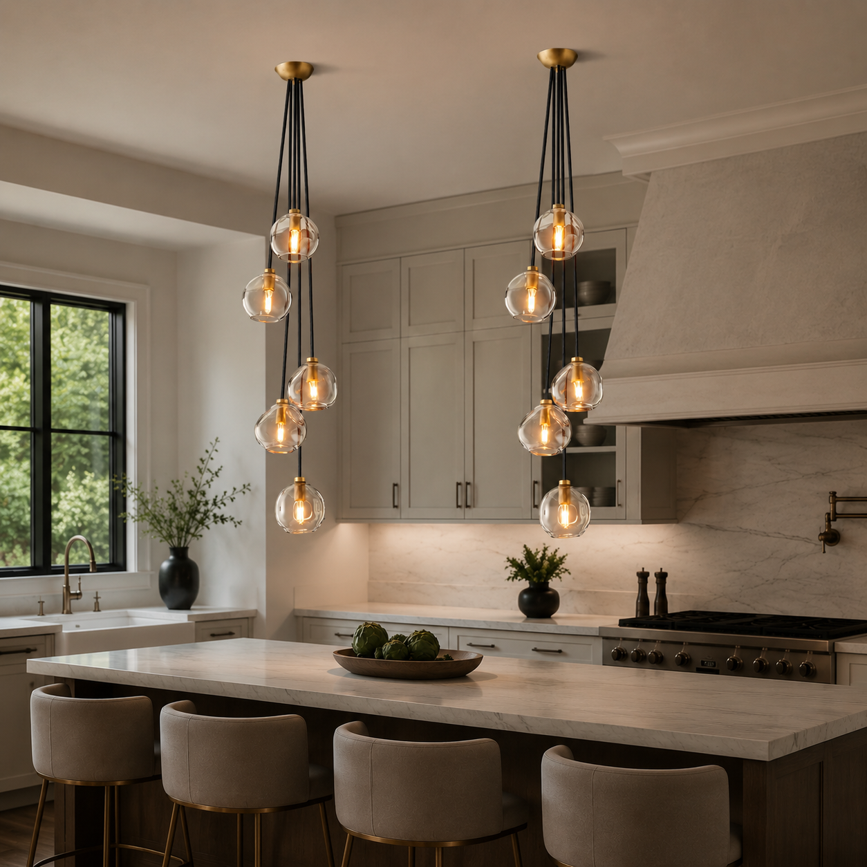 Bubbleler Clear Glass Cascade Pendant