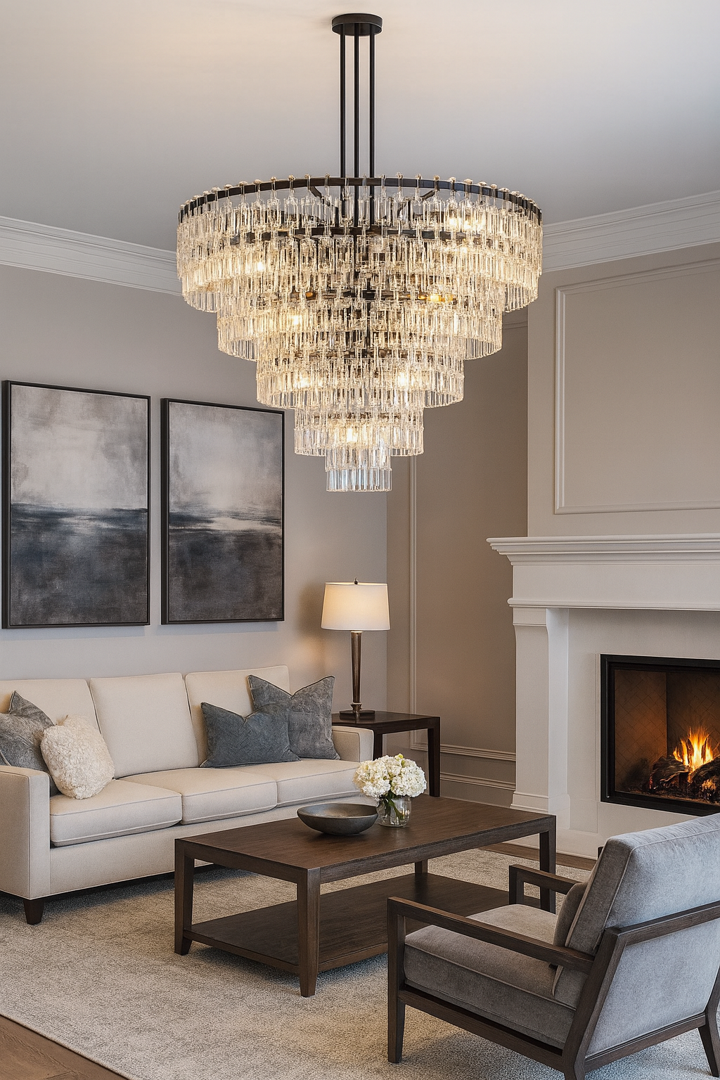 Marignam Tiered Round Crystal Chandelier 37″ 49″ 61″