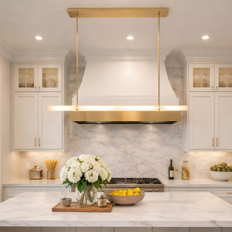 BUDUBON ALABASTER SINGLE BAR LINEAR CHANDELIER