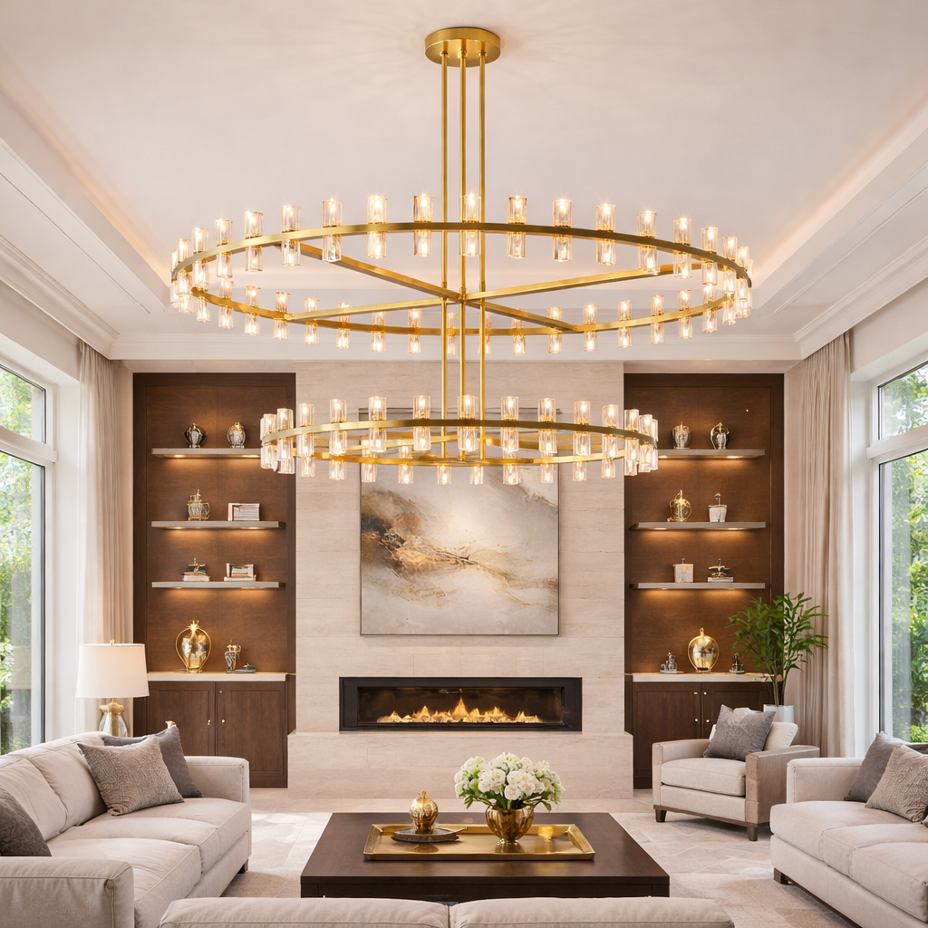 Arcachoe Round Two-tierd Wagon Wheel Chandelier