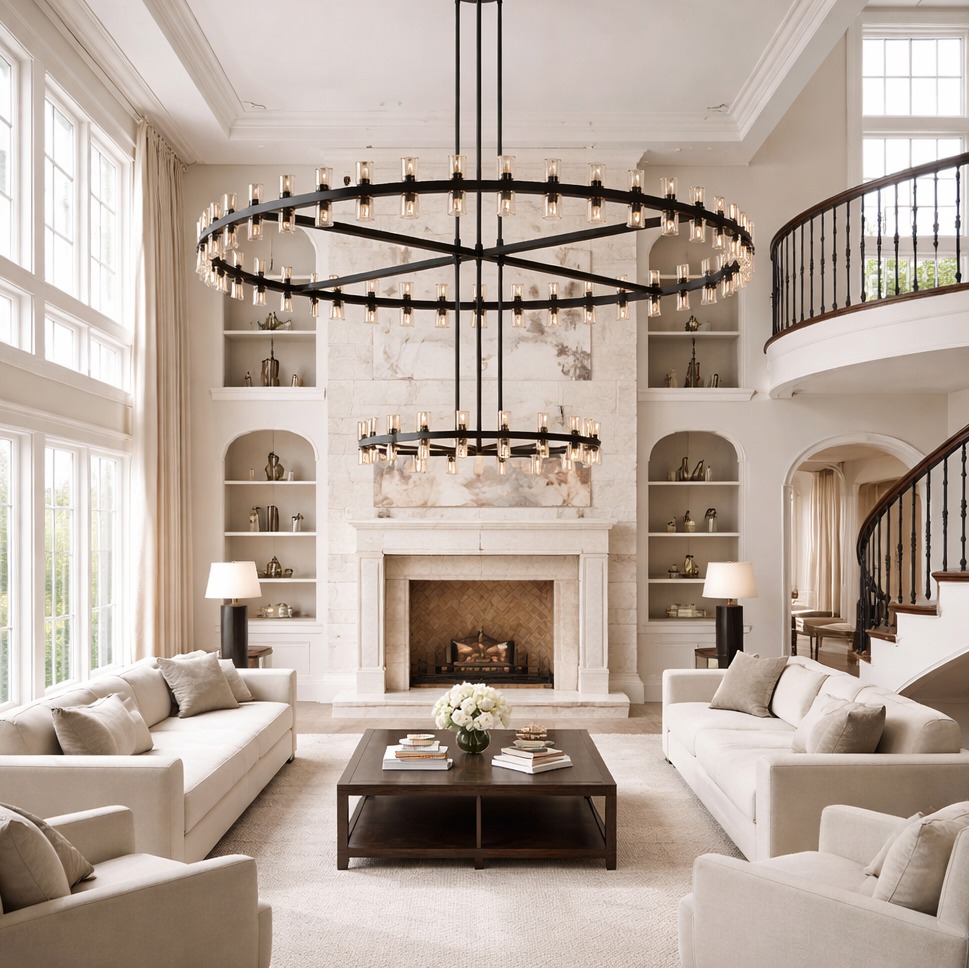 Arcachoe Round Two-tierd Wagon Wheel Chandelier