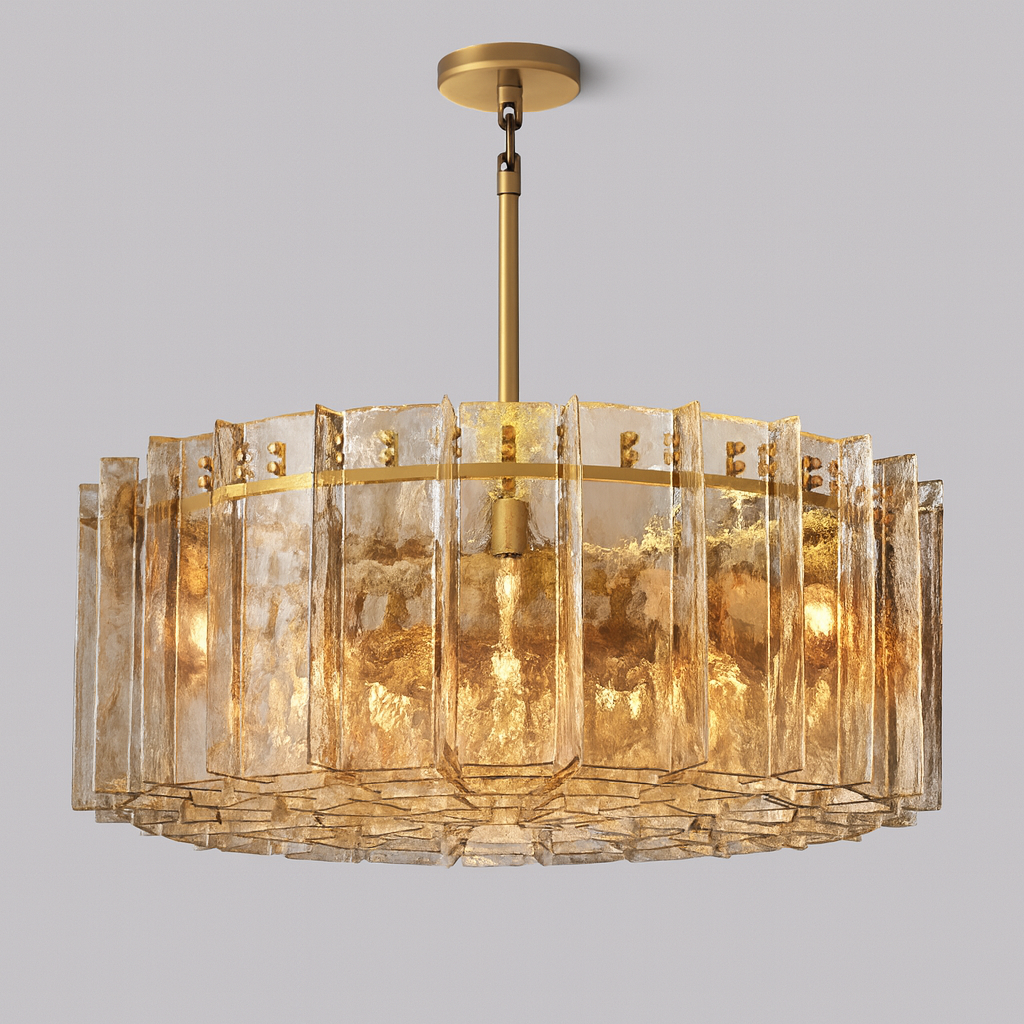 HATTICE SMOKE GLASS ROUND CHANDELIER 48"