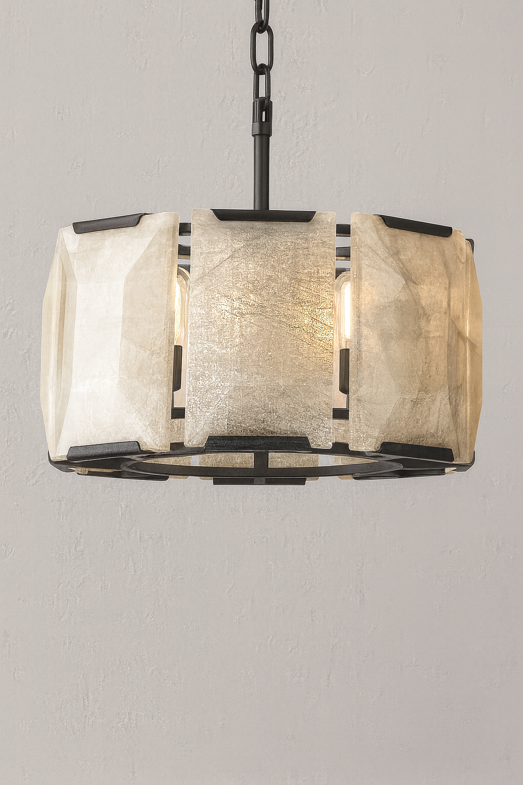 MARLOW CALCITE ROUND CHANDELIER 19"