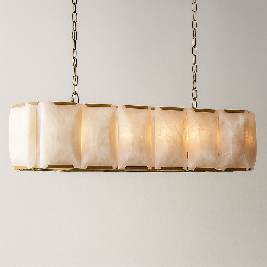 MARLOW CALCITE RECTANGULAR CHANDELIER 42"