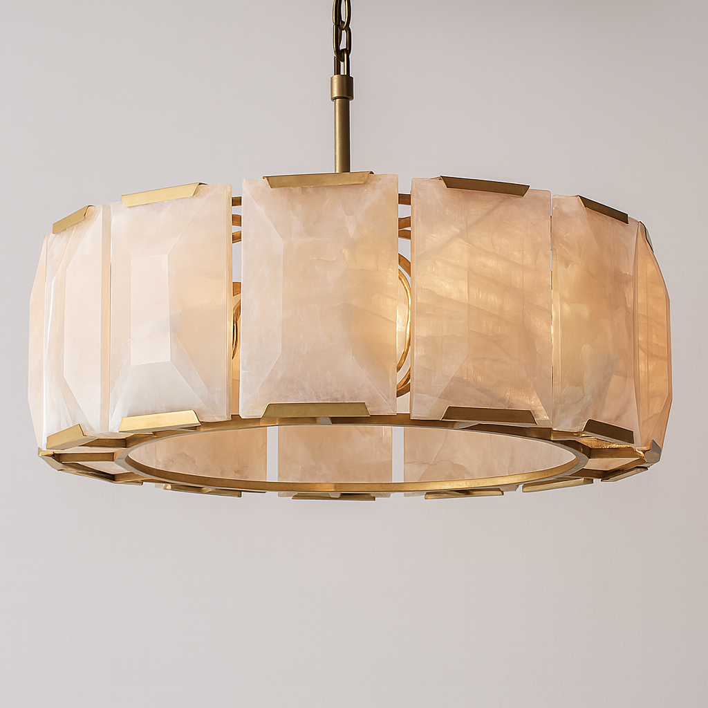 MARLOW CALCITE ROUND CHANDELIER 31"