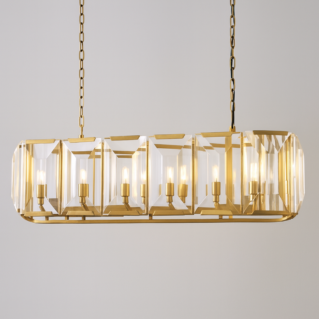 MARLOW CRYSTAL RECTANGULAR CHANDELIER 42"