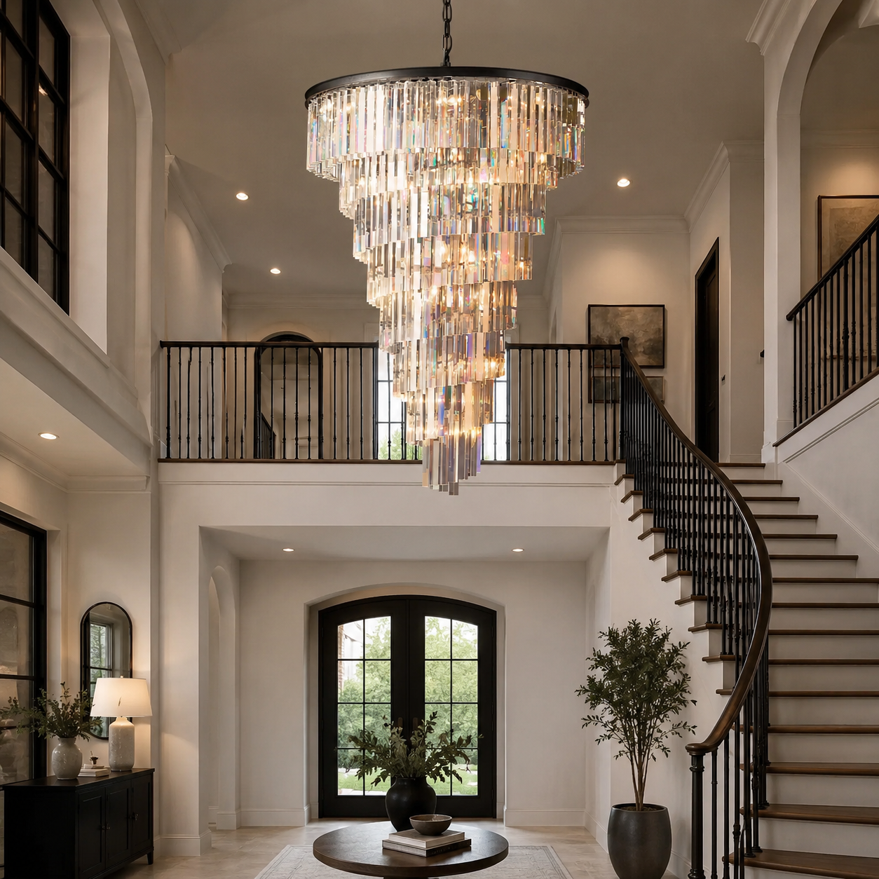 Heristal Crystal Chandelier for Foyer, Entry way, Staircase