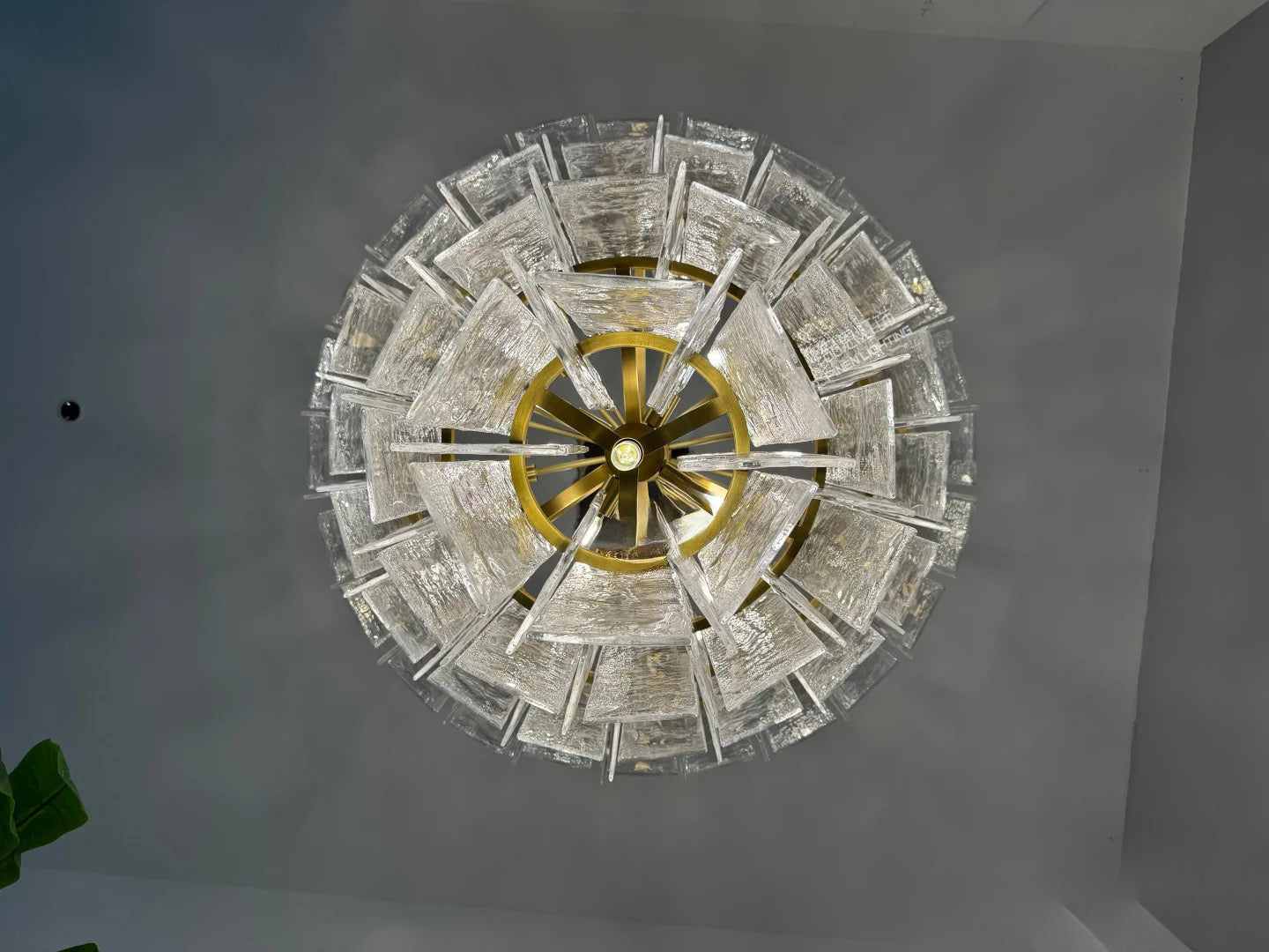 Lattica Smoke Glass Tiered Gold Chandelier for Foyer, Living Room, Entryway