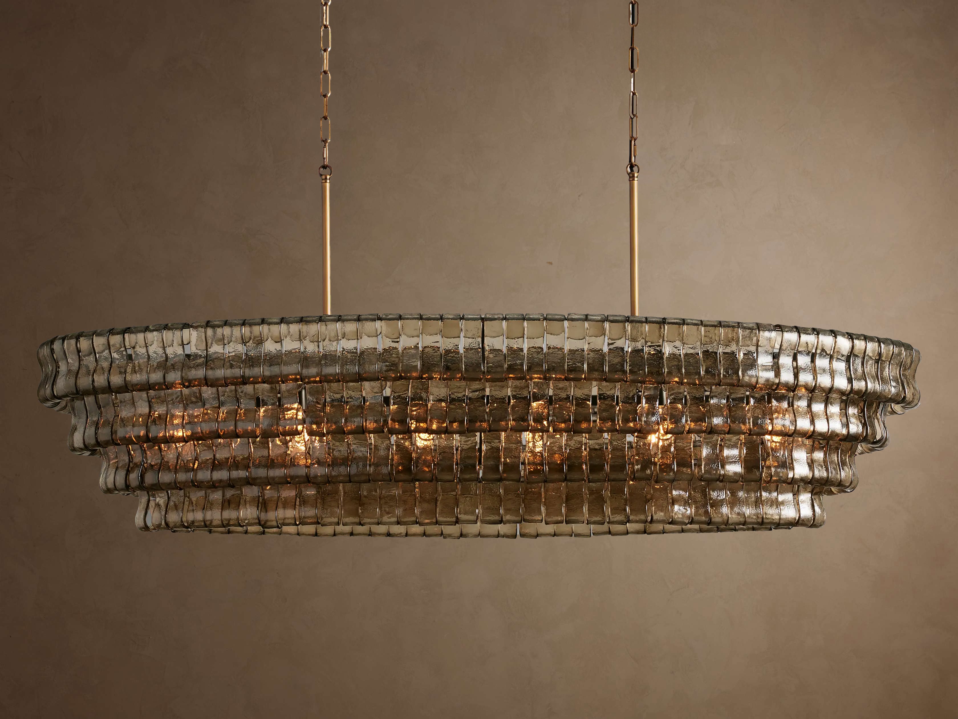 Ghiaccio Smoke Class Oval Chandelier 54"/ 65"