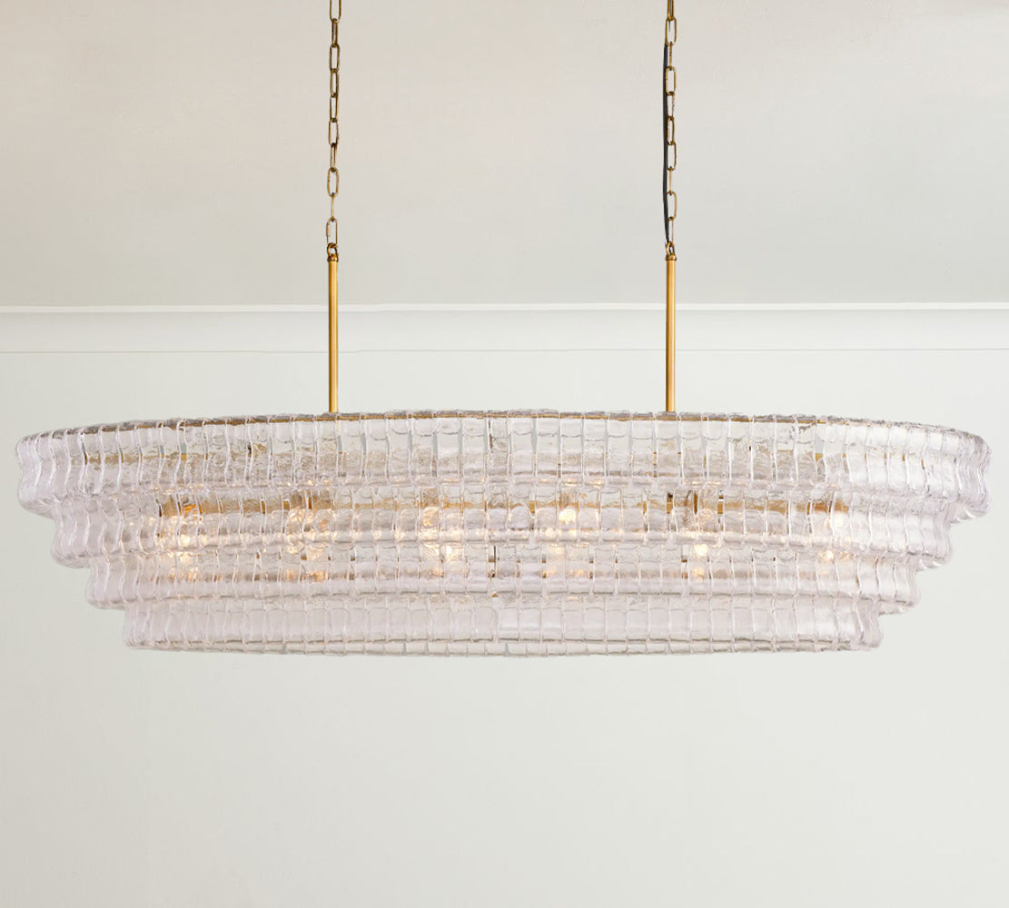 Ghiaccio Smoke Class Oval Chandelier 54"/ 65"