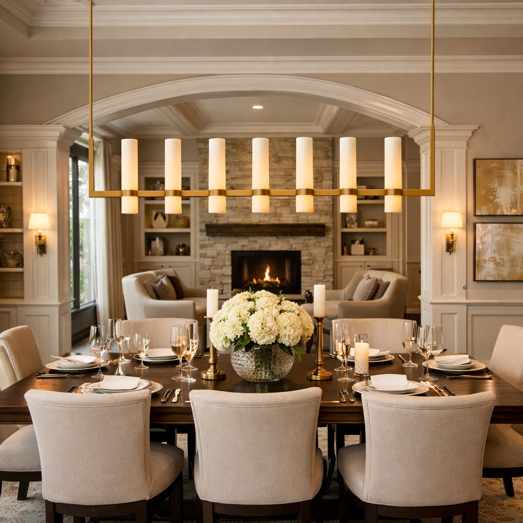 Ravellet Linear Milk Glass Chandelier