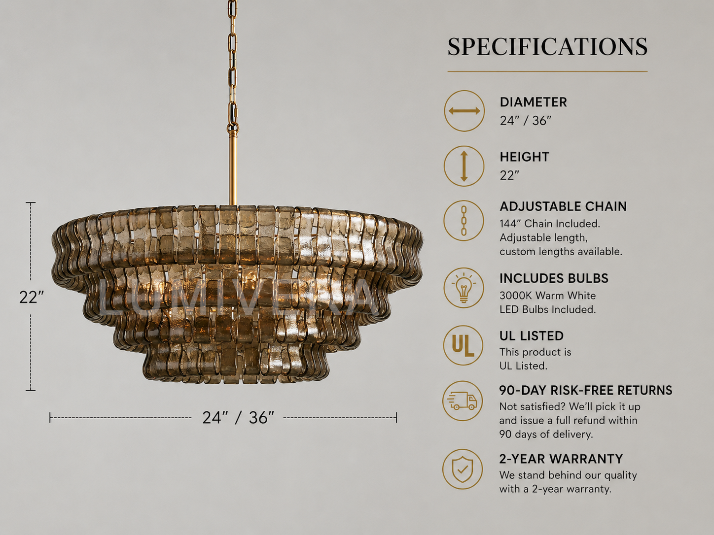 Ghiaccio Round Chandelier