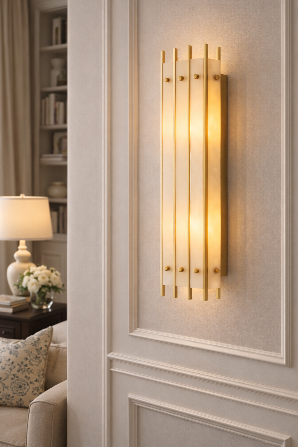 San Marca Alabaster Grand Rectangular Sconce