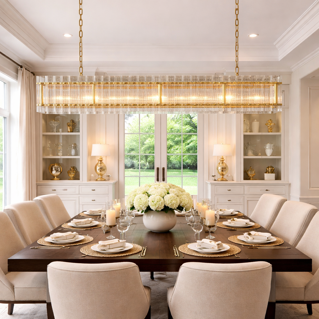 San Marca Glass Rectangular Chandelier