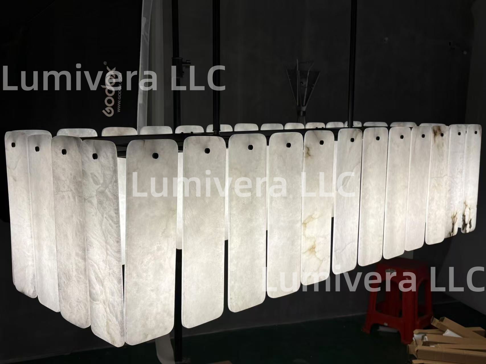 Calametta Onyx Rectangular Chandelier, Chandelier for Dining Room