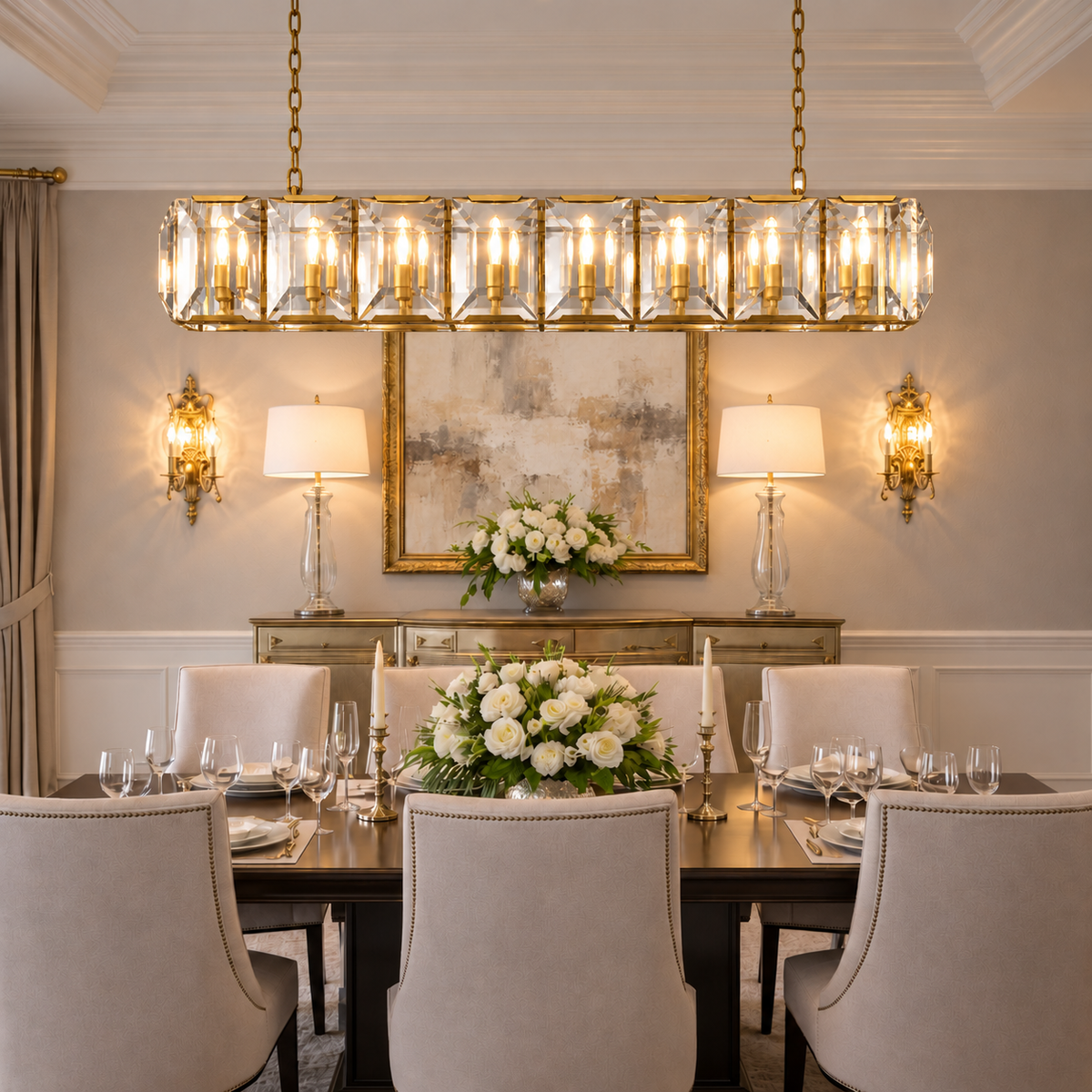 Hadilor Crystal Rectangular Chandelier