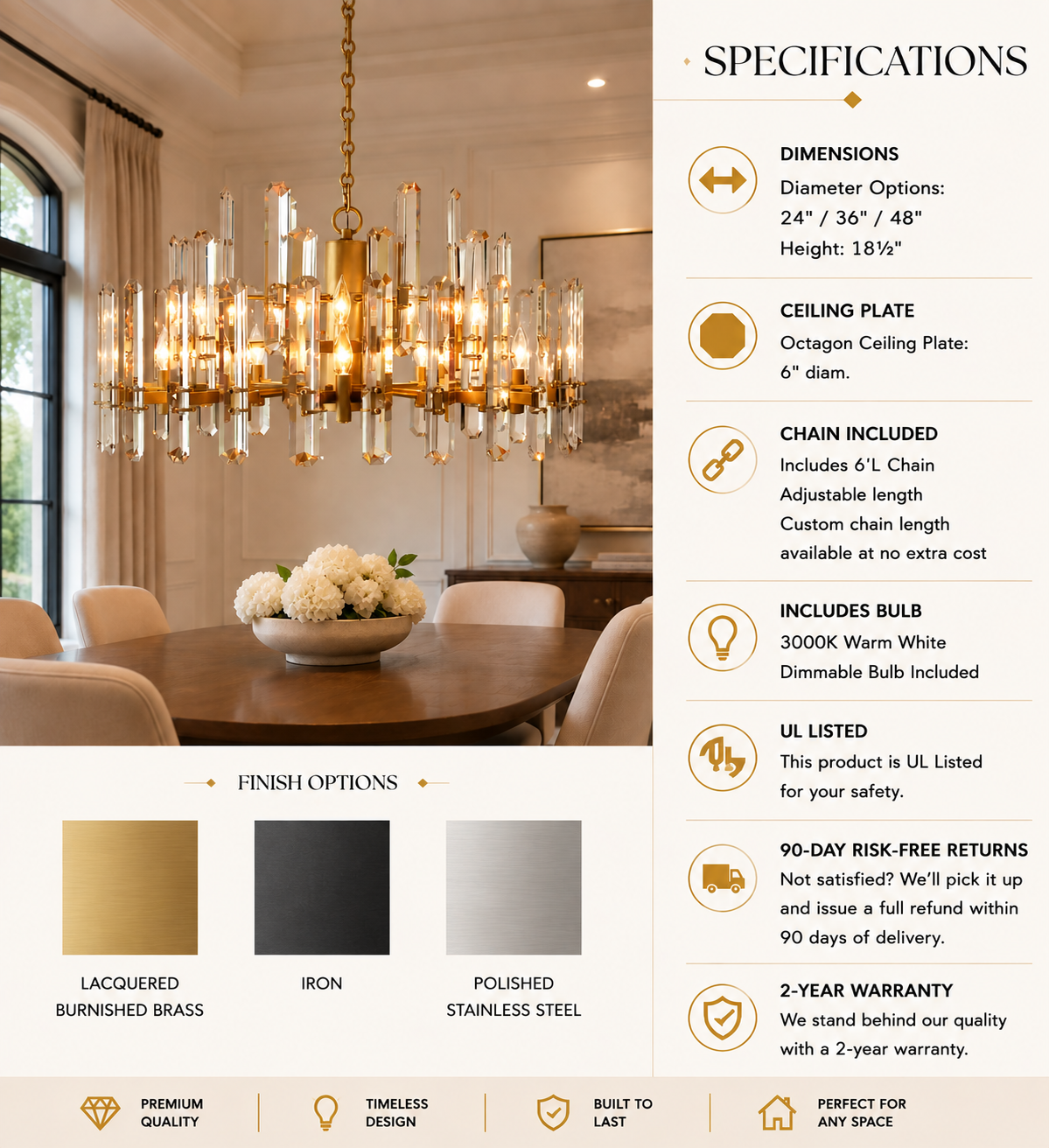 Bororence Round Chandelier