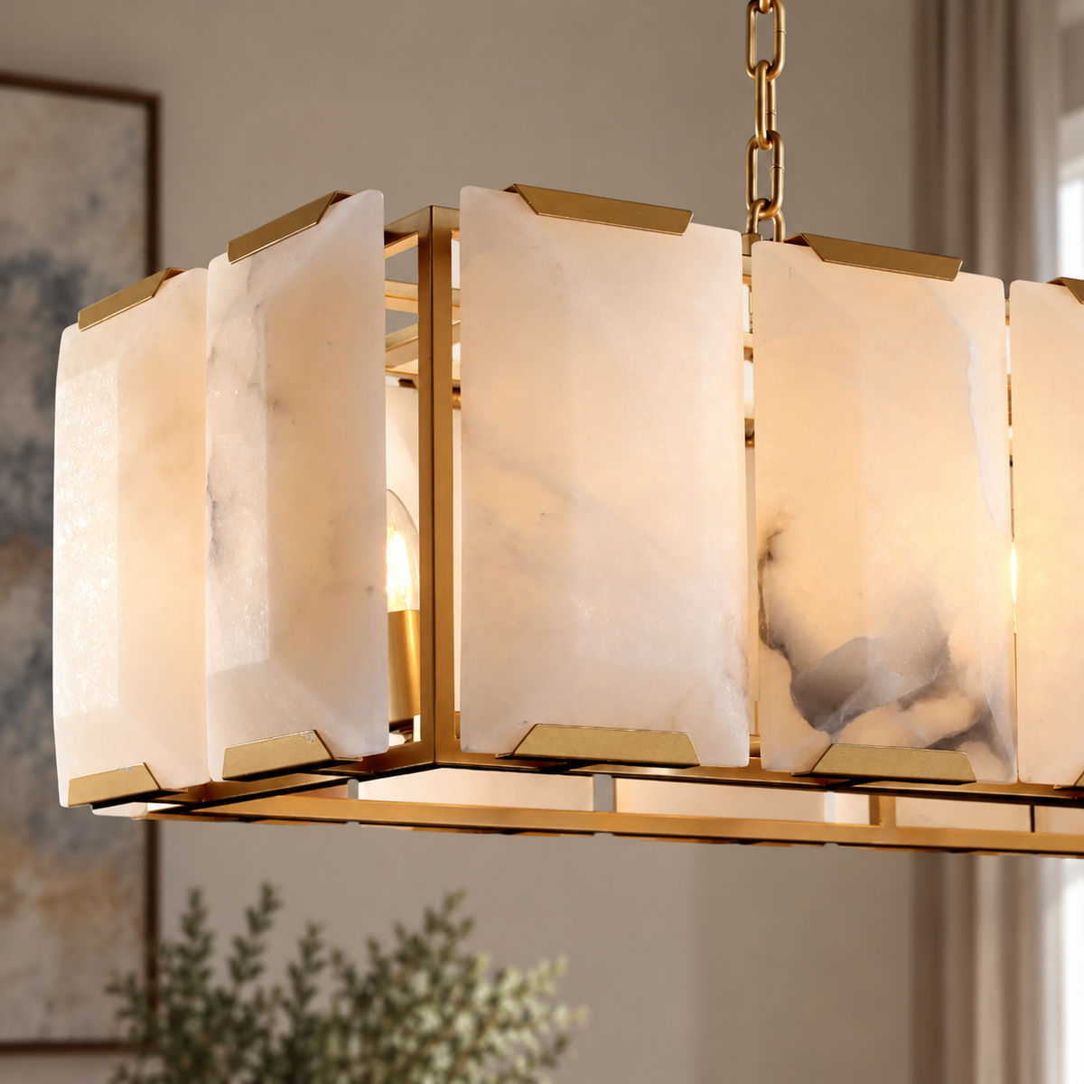 Hadilor Calcite Rectangular Chandelier