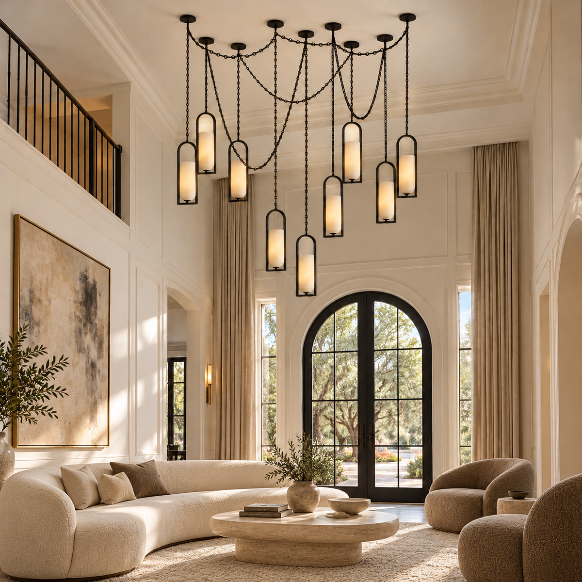 Alabaster Melange Small Chain Chandelier