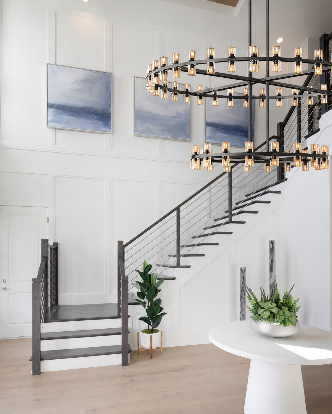 Arcuphoe Series Round Two-tierd Wagon Wheel Chandelier
