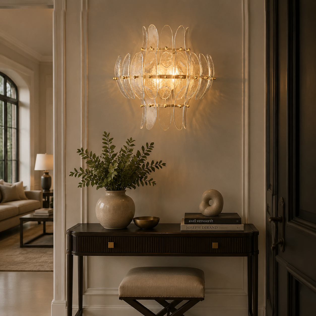 Ameliat Clear Glass Tall Sconce