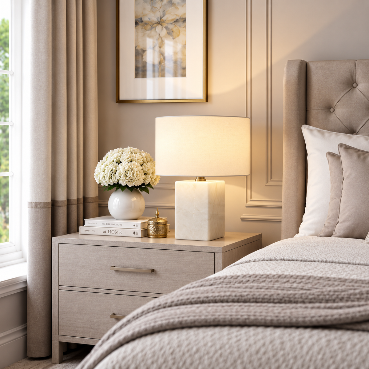 Sarezzoe Stone Square Table Lamp