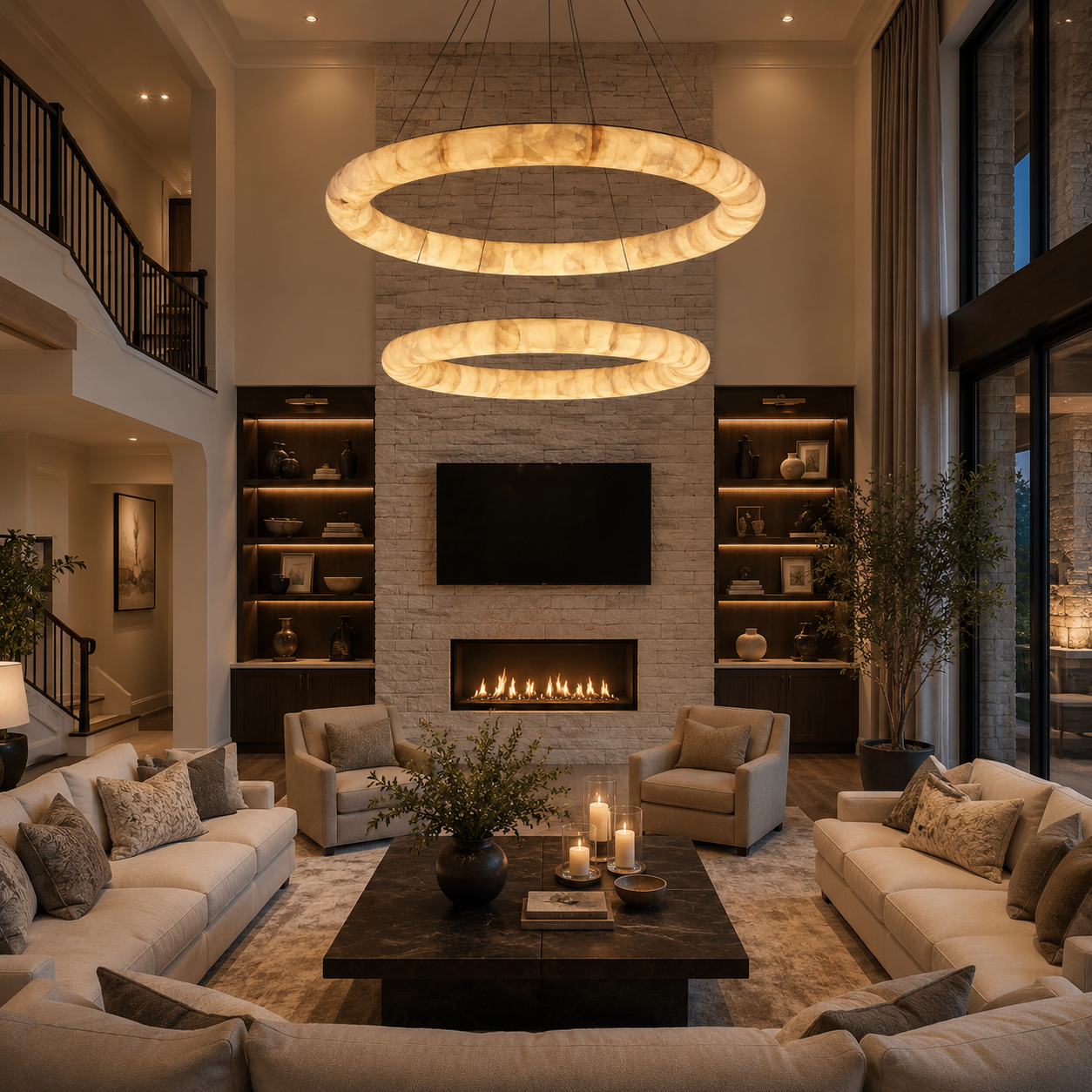 Livage Lisse Two-Tiered Round Chandelier