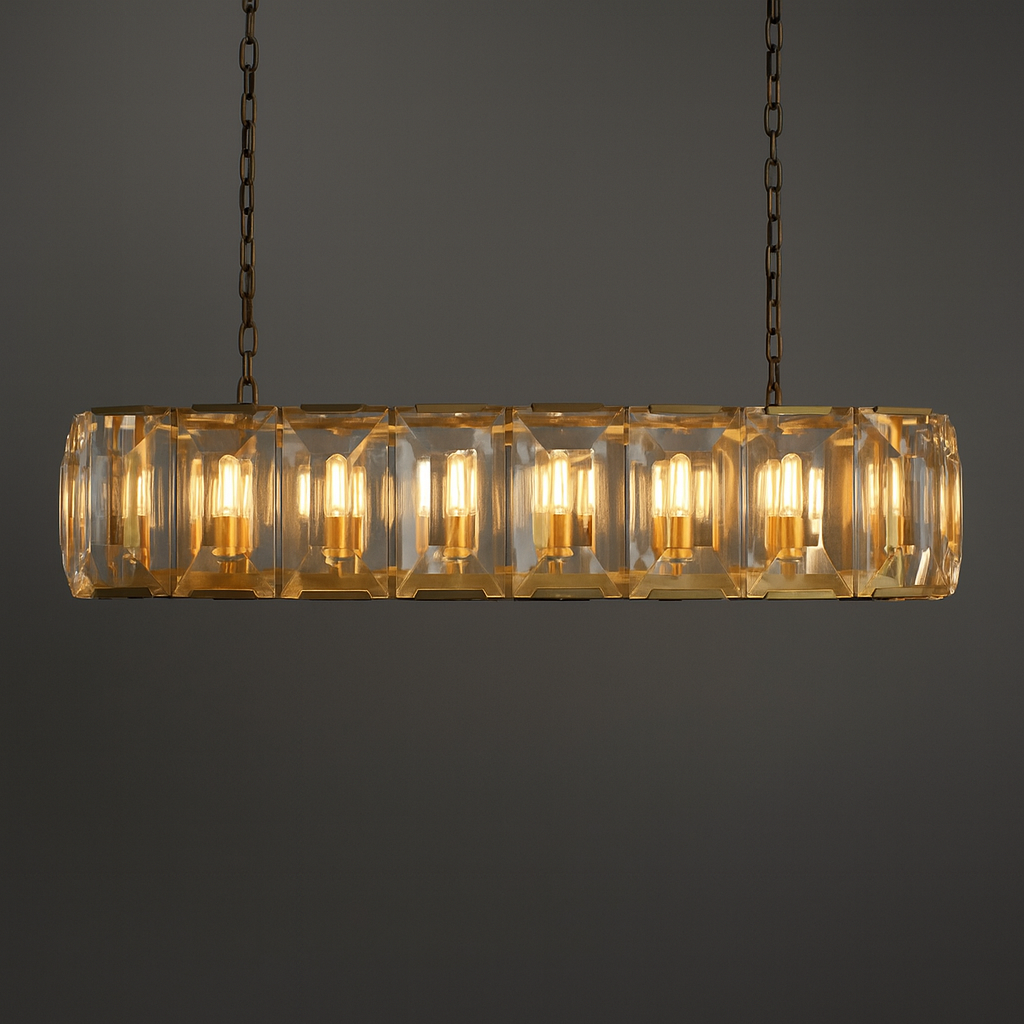 MARLOW CALCITE RECTANGULAR CHANDELIER