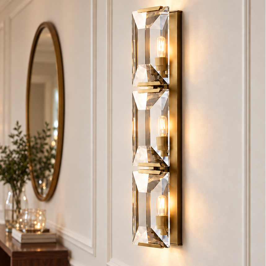 HADILOR CRYSTAL TRIPLE SCONCE