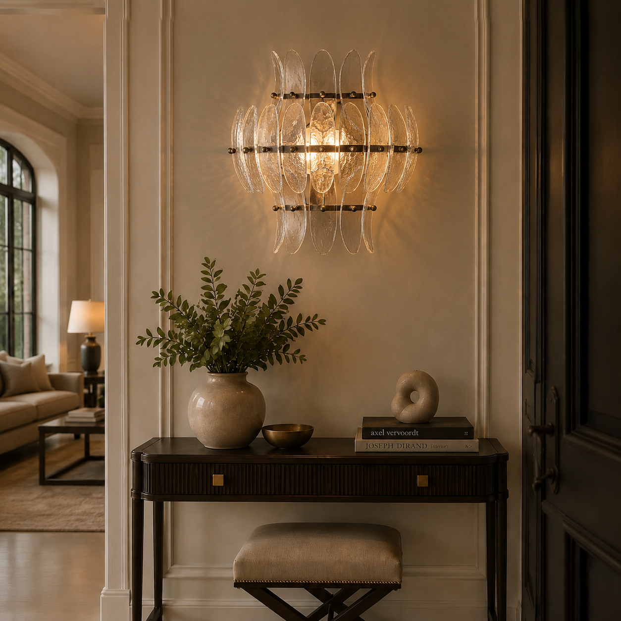 Ameliat Clear Glass Tall Sconce