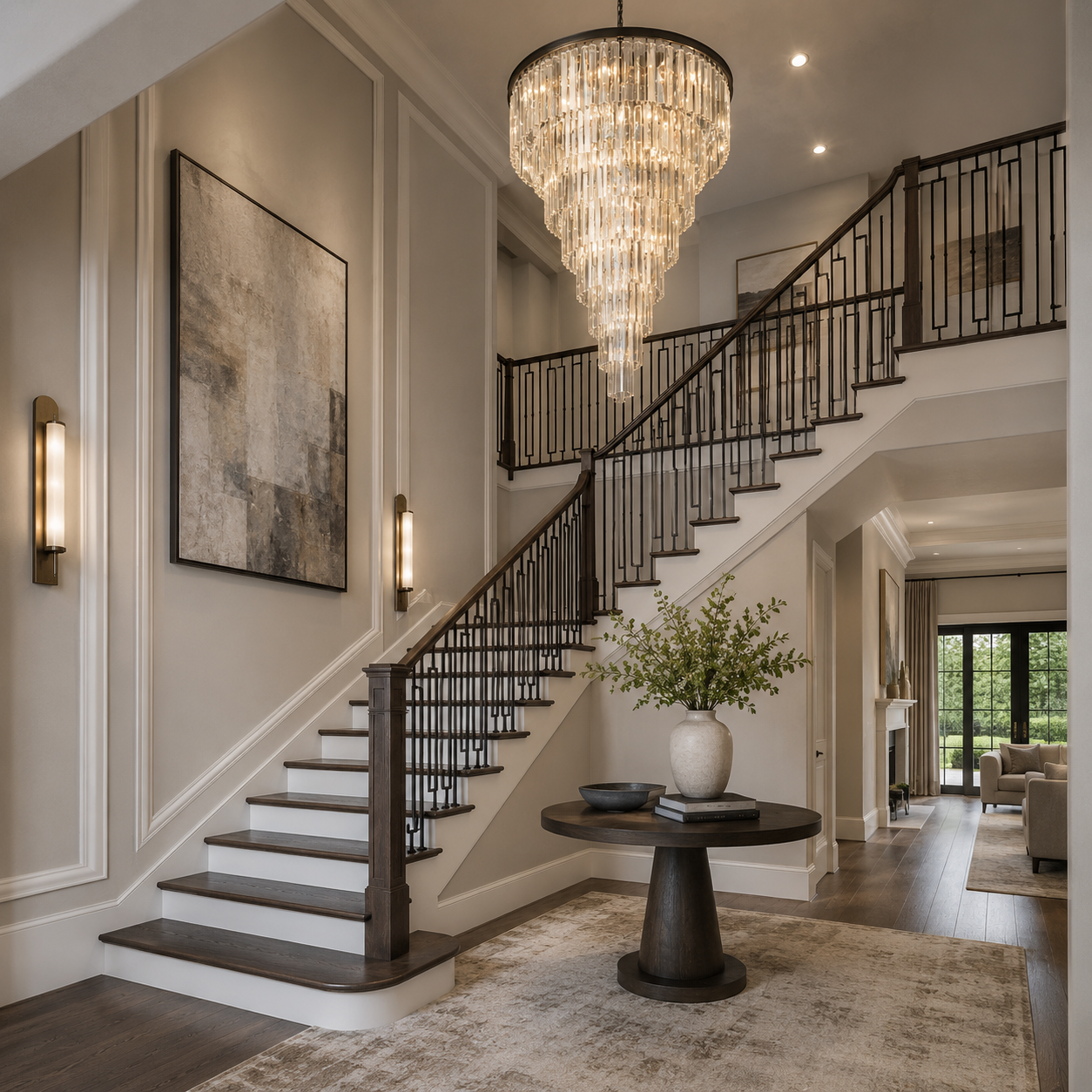 Heristal Crystal Chandelier for Foyer, Entry way, Staircase
