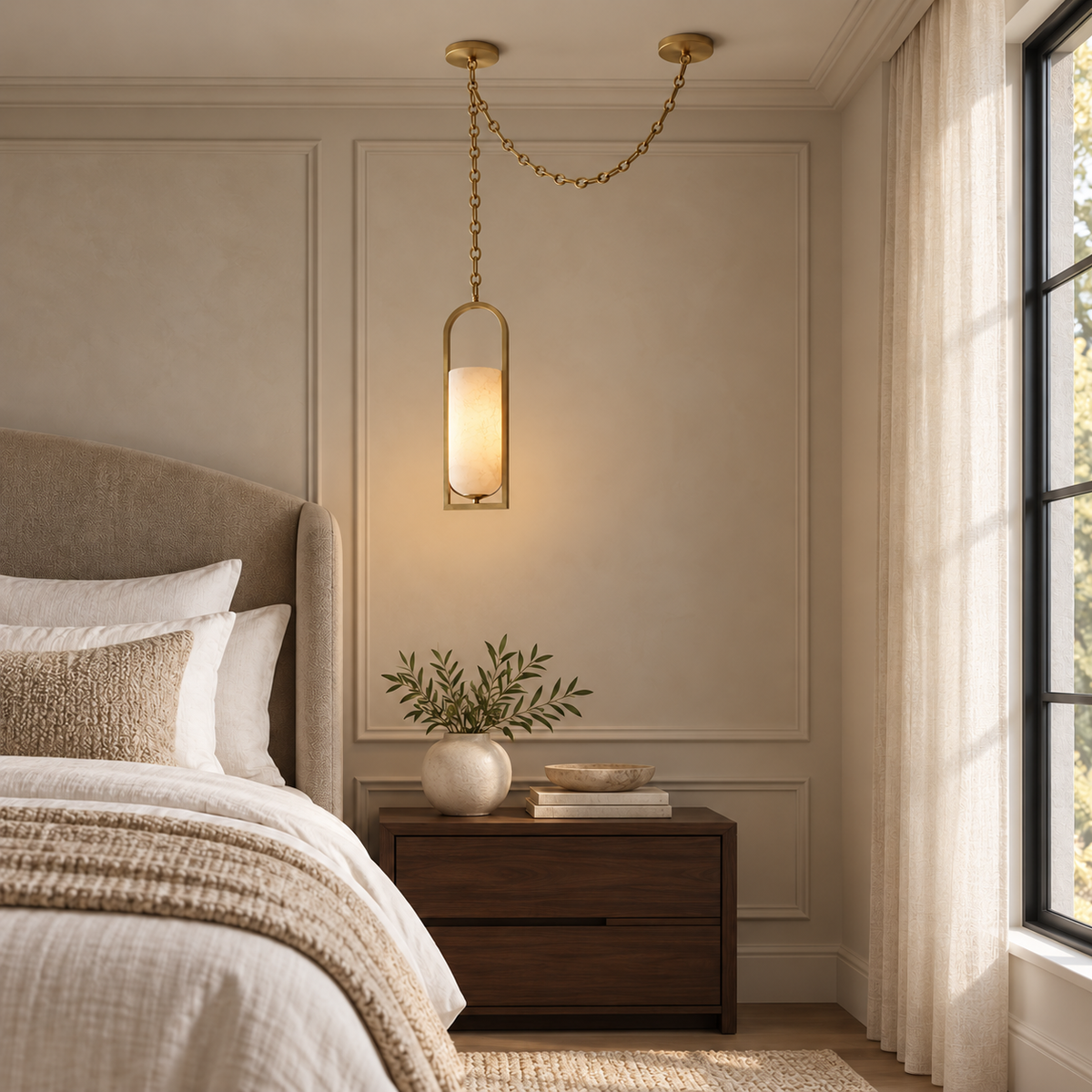 Alabaster Melange Small Chain Chandelier