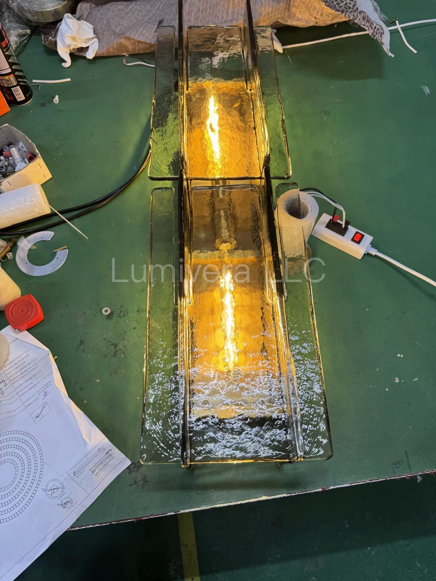 Lattica Glass Sconce 30"