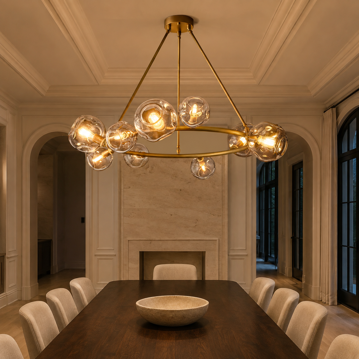 Baballier Clear Glass Round Chandelier