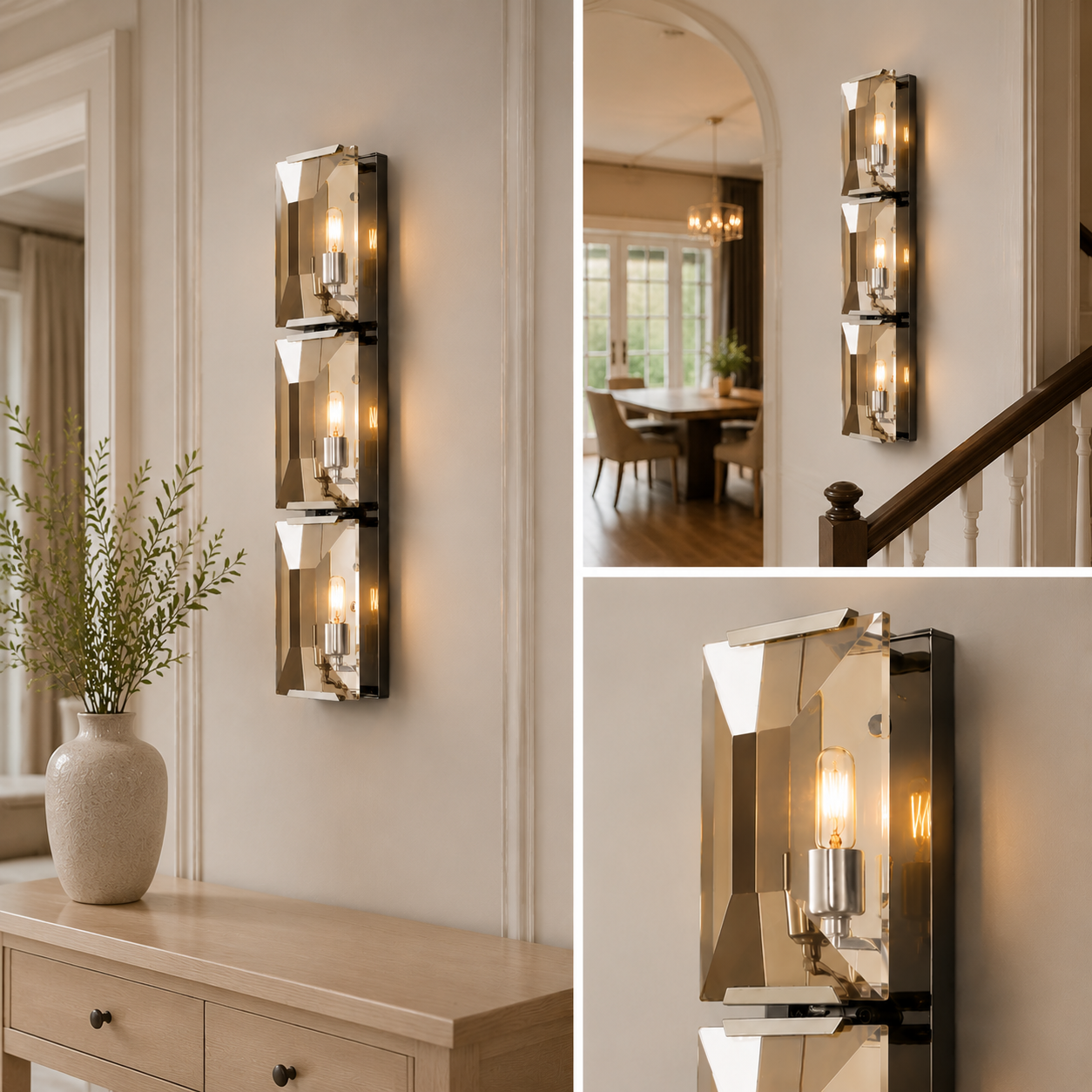Hadilor CRYSTAL TRIPLE SCONCE