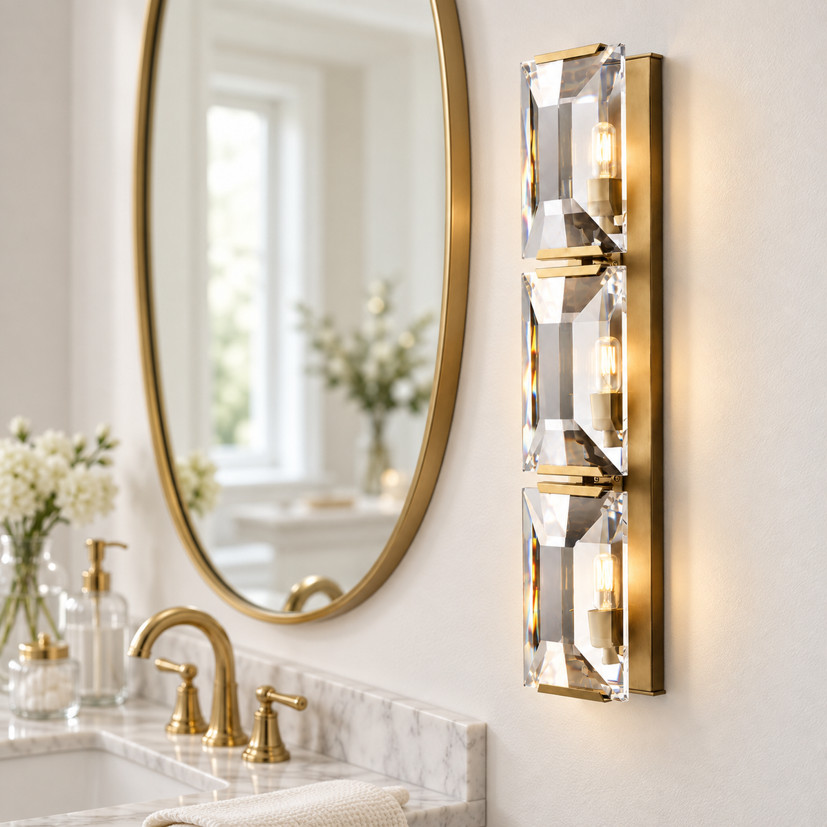 HADILOR CRYSTAL TRIPLE SCONCE
