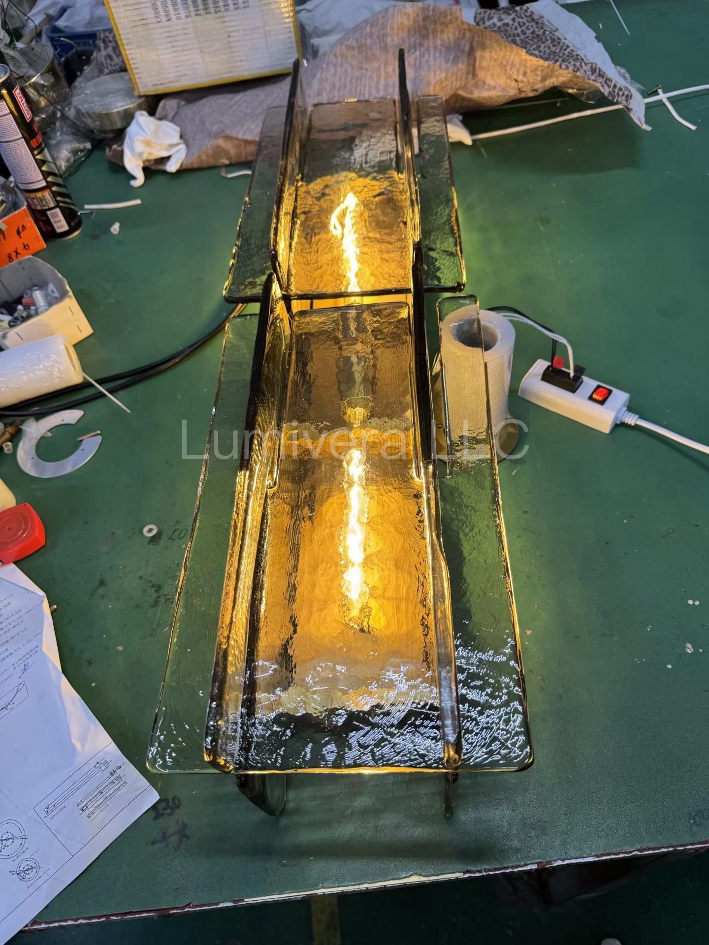 Lattica Glass Sconce 30"